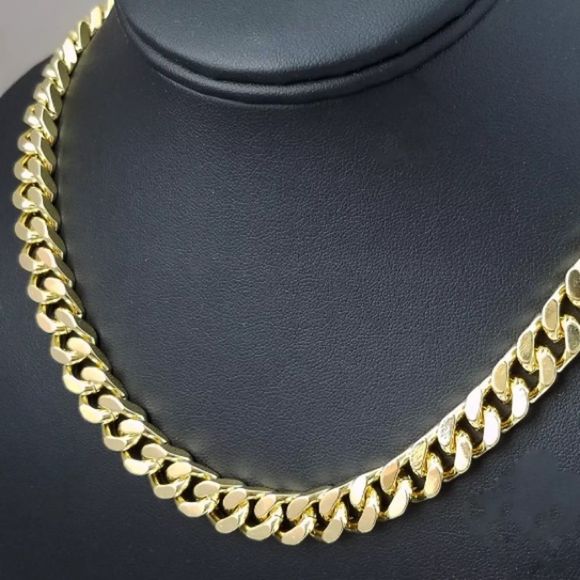 18K Stamped Cuban Link Gold Chain Hip Hop New